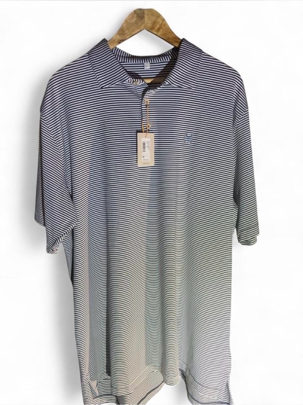 Peter Millar Stripe Polo NWT XXLarge New Never Worn Black & White Stripes Style